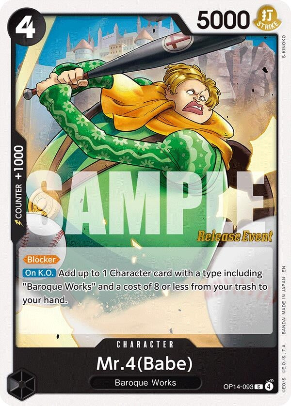 Image for Mr.4(Babe) (OP14-093) (The Azure Sea's Seven Release Event Cards) (OP14 RE) - One Piece Card Game