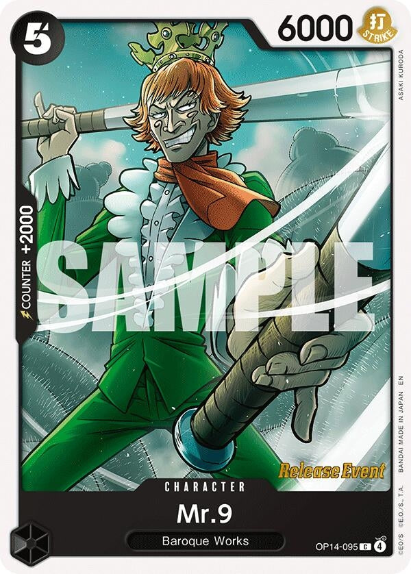 Image for Mr.9 (OP14-095) (The Azure Sea's Seven Release Event Cards) (OP14 RE) - One Piece Card Game