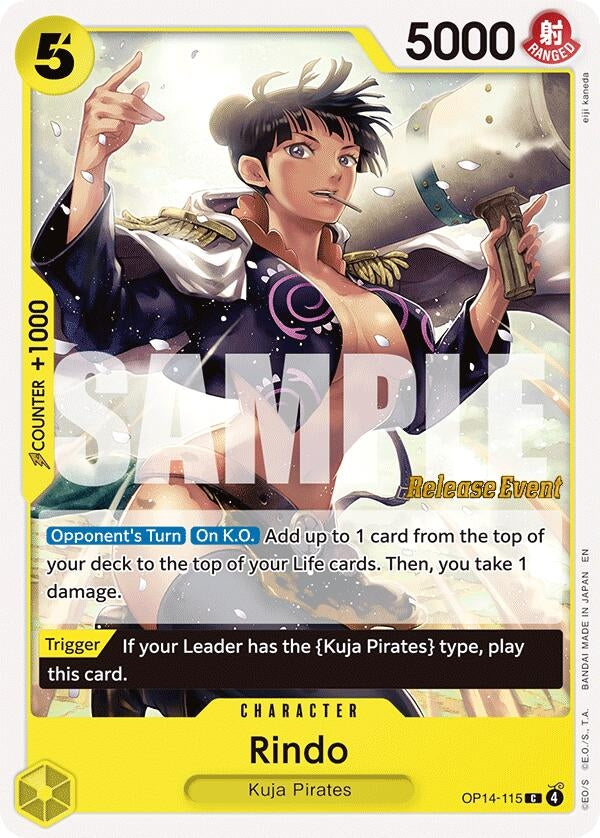 Image for Rindo (OP14-115) (The Azure Sea's Seven Release Event Cards) (OP14 RE) - One Piece Card Game
