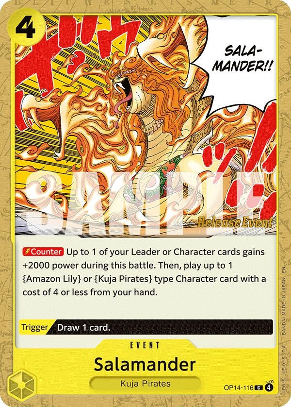 Image for Salamander (OP14-116) (The Azure Sea's Seven Release Event Cards) (OP14 RE) - One Piece Card Game
