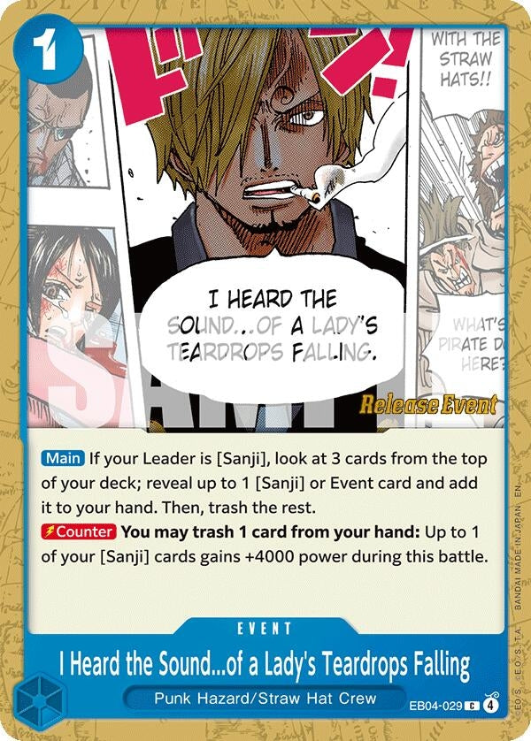 Image for I Heard the Sound...of a Lady's Teardrops Falling (EB04-029) (The Azure Sea's Seven Release Event Cards) (OP14 RE) - One Piece Card Game