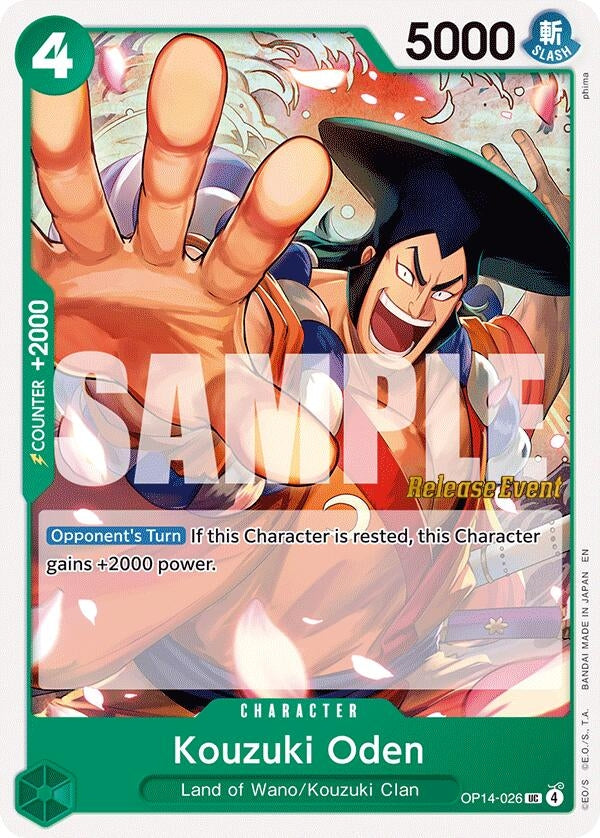 Image for Kouzuki Oden (OP14-026) (The Azure Sea's Seven Release Event Cards) (OP14 RE) - One Piece Card Game