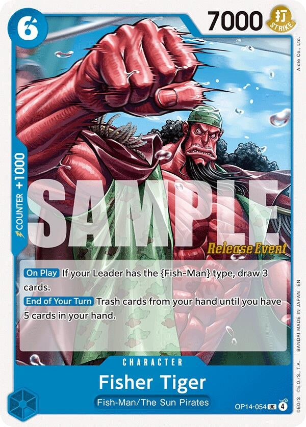 Image for Fisher Tiger (OP14-054) (The Azure Sea's Seven Release Event Cards) (OP14 RE) - One Piece Card Game