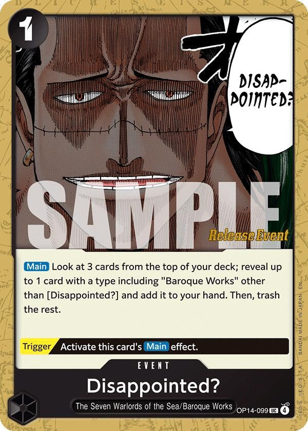 Image for Disappointed? (OP14-099) (The Azure Sea's Seven Release Event Cards) (OP14 RE) - One Piece Card Game