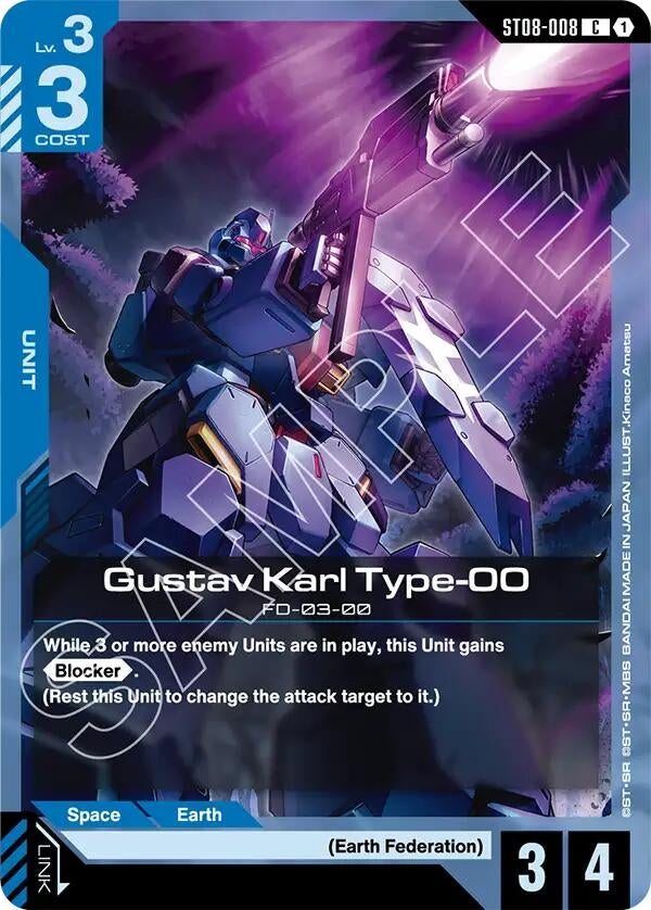 Image for Gustav Karl Type-00 (ST08-008) (Starter Deck 08: Flash of Radiance) (ST08) - Gundam Card Game