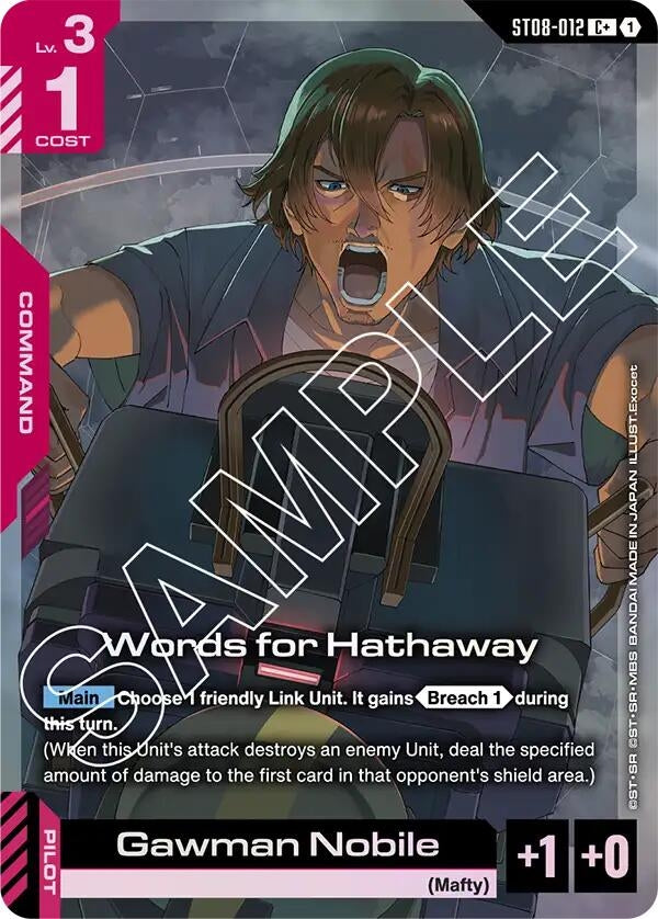 Image for Words for Hathaway (C+) (ST08-012) (Starter Deck 08: Flash of Radiance) (ST08) - Gundam Card Game