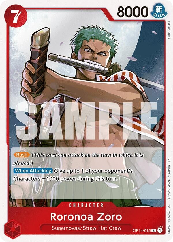Roronoa Zoro - OP14-015 (OP14-015) (The Azure Sea's Seven)