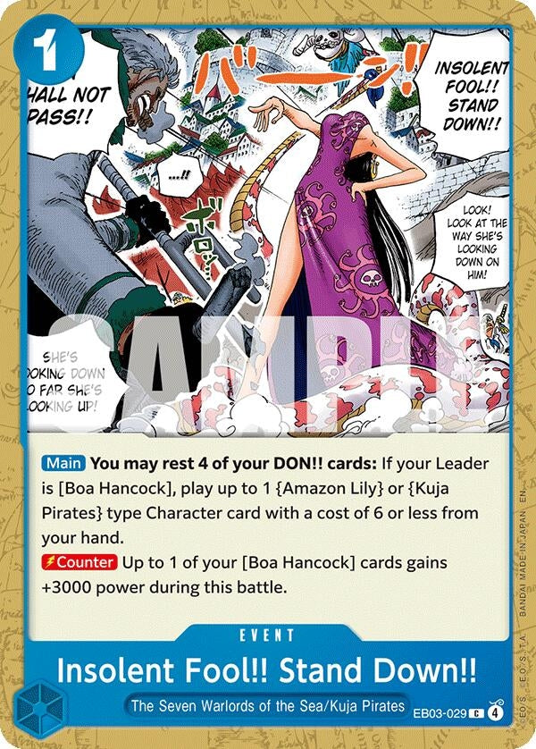 Image for Insolent Fool!! Stand Down!! (EB03-029) (Extra Booster: One Piece Heroines Edition) (EB-03) - One Piece Card Game