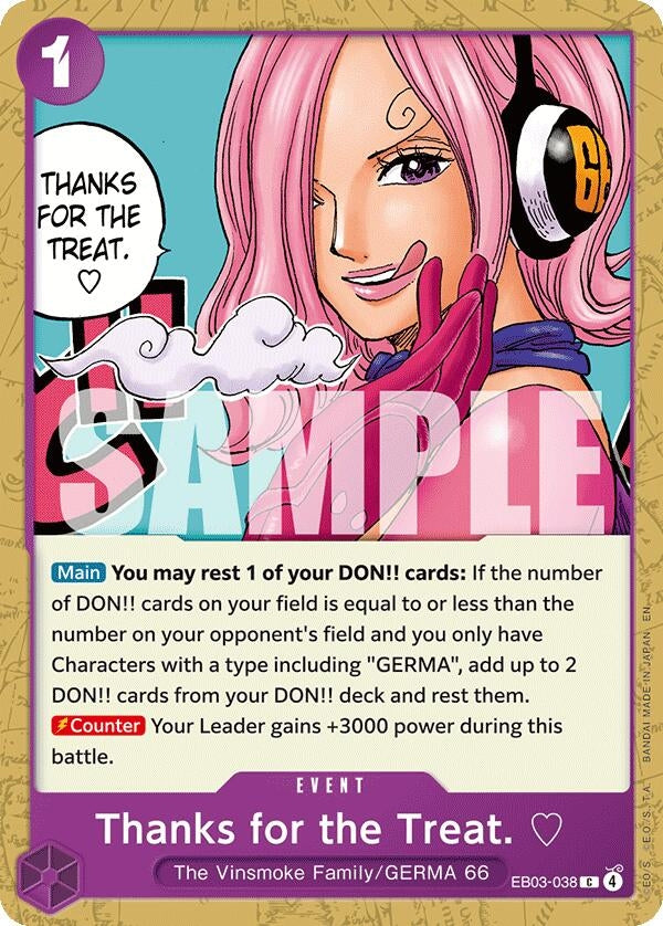 Image for Thanks for the Treat. (EB03-038) (Extra Booster: One Piece Heroines Edition) (EB-03) - One Piece Card Game