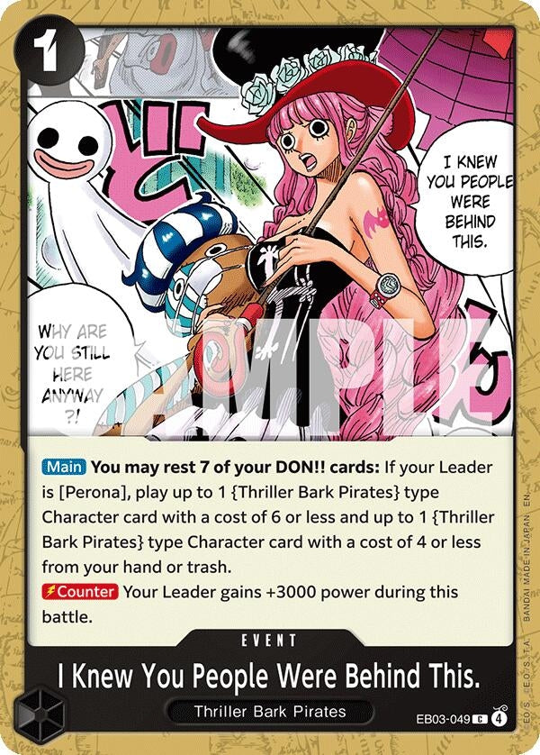 Image for I Knew You People Were Behind This. (EB03-049) (Extra Booster: One Piece Heroines Edition) (EB-03) - One Piece Card Game