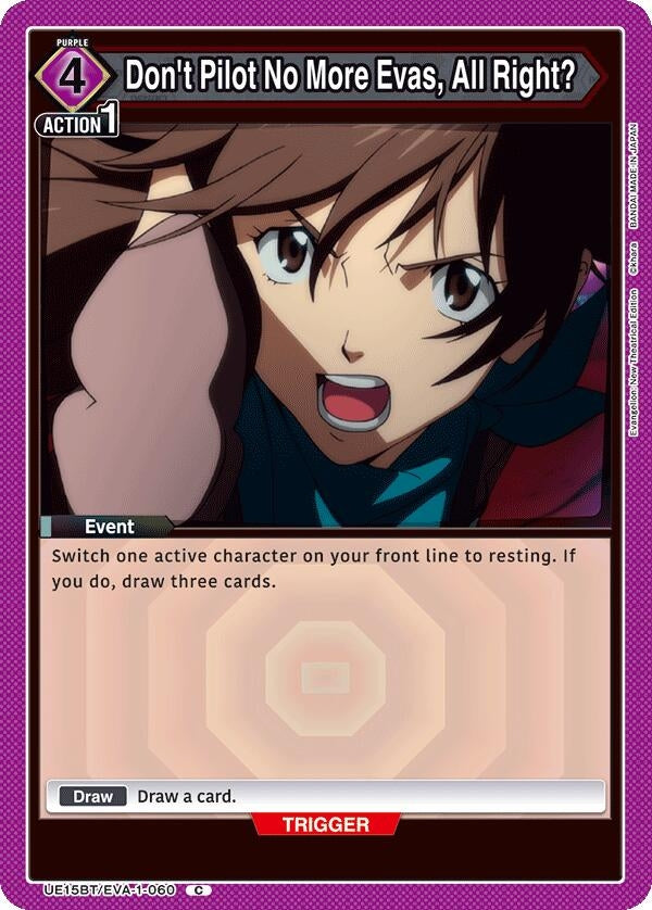 Image for Don't Pilot No More Evas, All Right? (UE15BT/EVA-1-060) (UE15BT: Evangelion: New Theatrical Edition) (UE15BT) - Union Arena