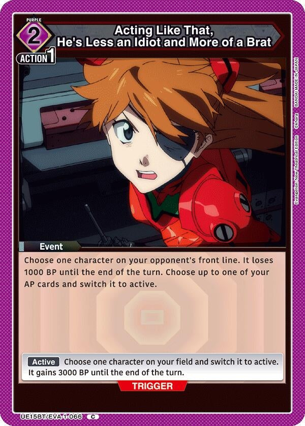 Image for Acting Like That, He's Less an Idiot and More of a Brat (UE15BT/EVA-1-066) (UE15BT: Evangelion: New Theatrical Edition) (UE15BT) - Union Arena
