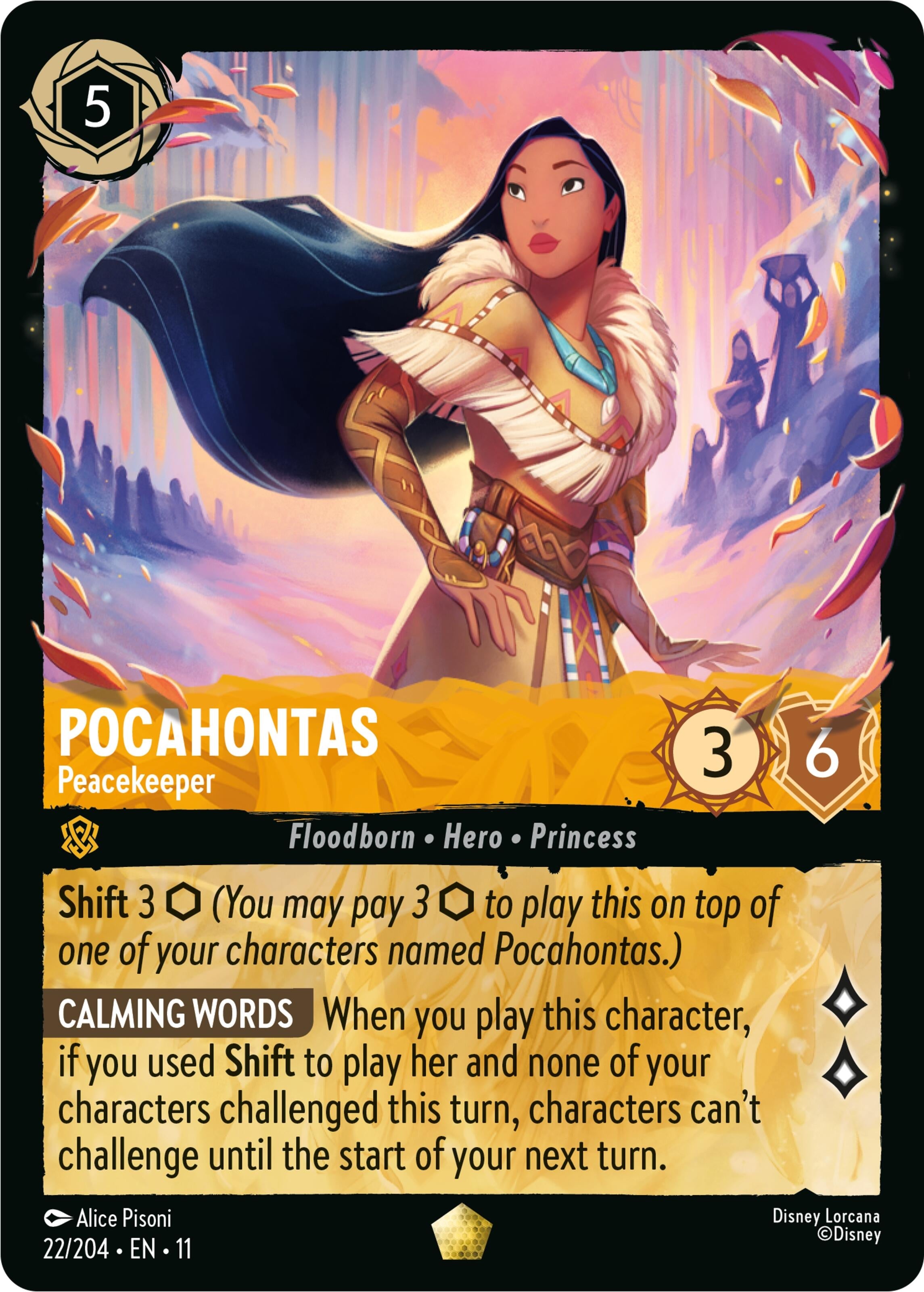 Image for Pocahontas - Peacekeeper (22/204) (Winterspell) (11) - Disney Lorcana