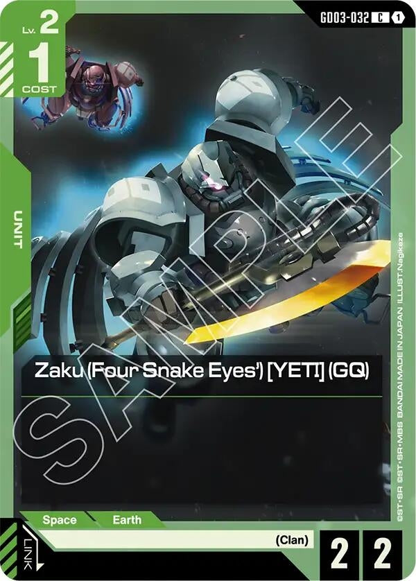 Image for Zaku (Four Snake Eyes') [YETI] (GQ) (GD03-032) (Steel Requiem) (GD03) - Gundam Card Game