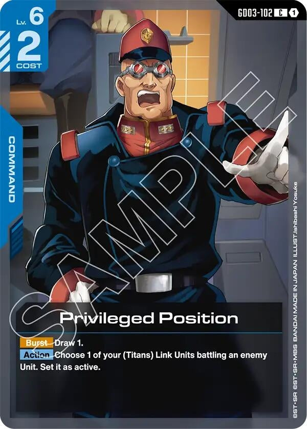 Image for Privileged Position (GD03-102) (Steel Requiem) (GD03) - Gundam Card Game