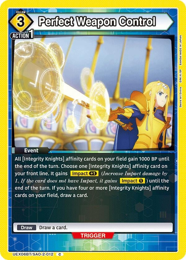 Image for Perfect Weapon Control (UEX06BT/SAO-2-012) (UEX06BT: Sword Art Online Vol.2) (UEX06BT) - Union Arena