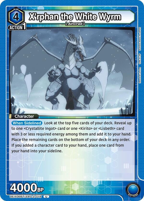 Image for X'rphan the White Wyrm (UEX06BT/SAO-2-018) (UEX06BT: Sword Art Online Vol.2) (UEX06BT) - Union Arena