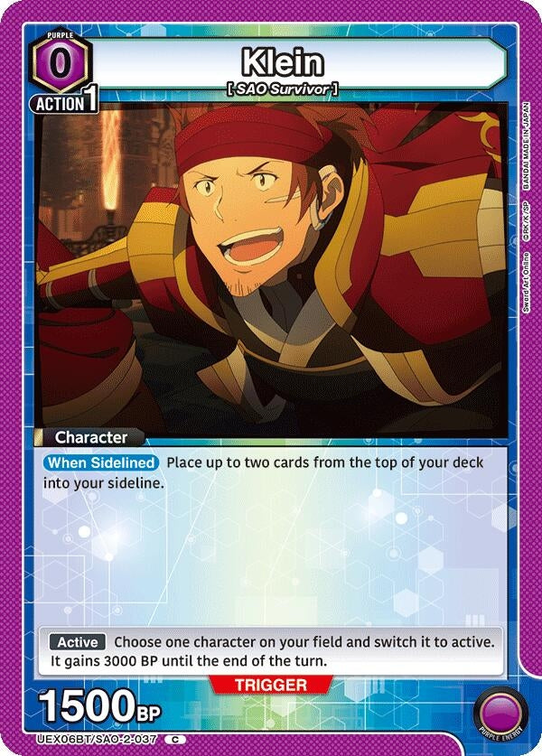 Image for Klein (037) (UEX06BT/SAO-2-037) (UEX06BT: Sword Art Online Vol.2) (UEX06BT) - Union Arena