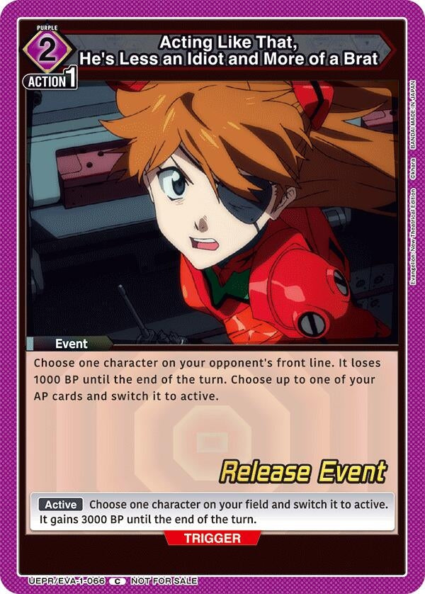 Image for Acting Like That, He's Less an Idiot and More of a Brat (UEPR/EVA-1-066) (UE15BT: Evangelion: New Theatrical Edition Release Event Cards) (UE15BT_RE) - Union Arena