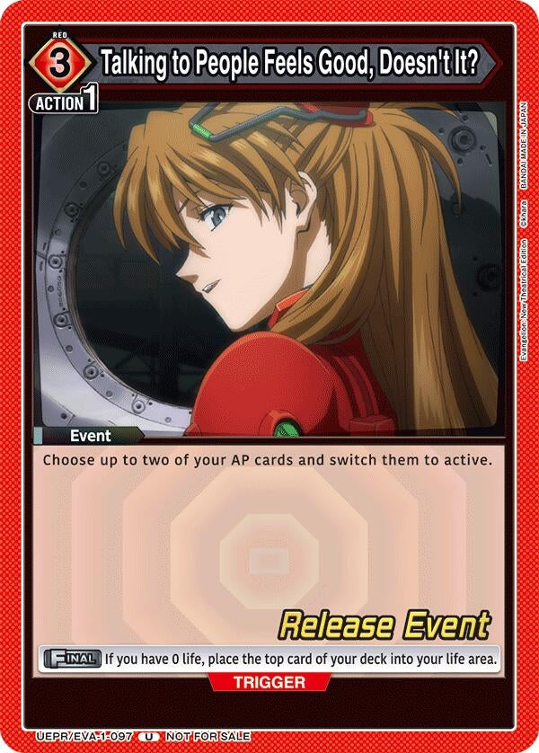 Image for Talking to People Feels Good, Doesn't It? (UEPR/EVA-1-097) (UE15BT: Evangelion: New Theatrical Edition Release Event Cards) (UE15BT_RE) - Union Arena