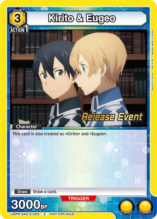 Image for Kirito & Eugeo (UEPR/SAO-2-003) (UEX06BT: Sword Art Online Vol.2 Release Event Cards) (UEX06BT_RE) - Union Arena