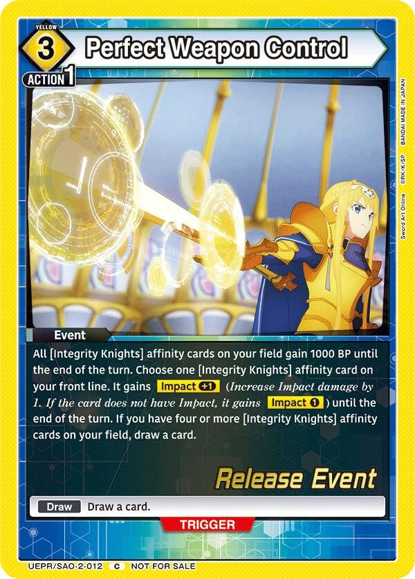 Image for Perfect Weapon Control (UEPR/SAO-2-012) (UEX06BT: Sword Art Online Vol.2 Release Event Cards) (UEX06BT_RE) - Union Arena