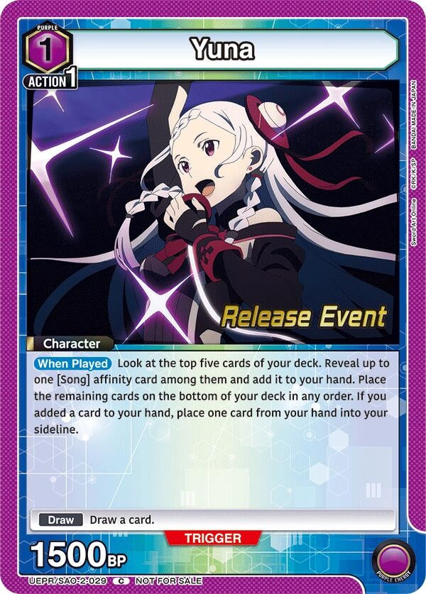 Image for Yuna (029) (UEPR/SAO-2-029) (UEX06BT: Sword Art Online Vol.2 Release Event Cards) (UEX06BT_RE) - Union Arena