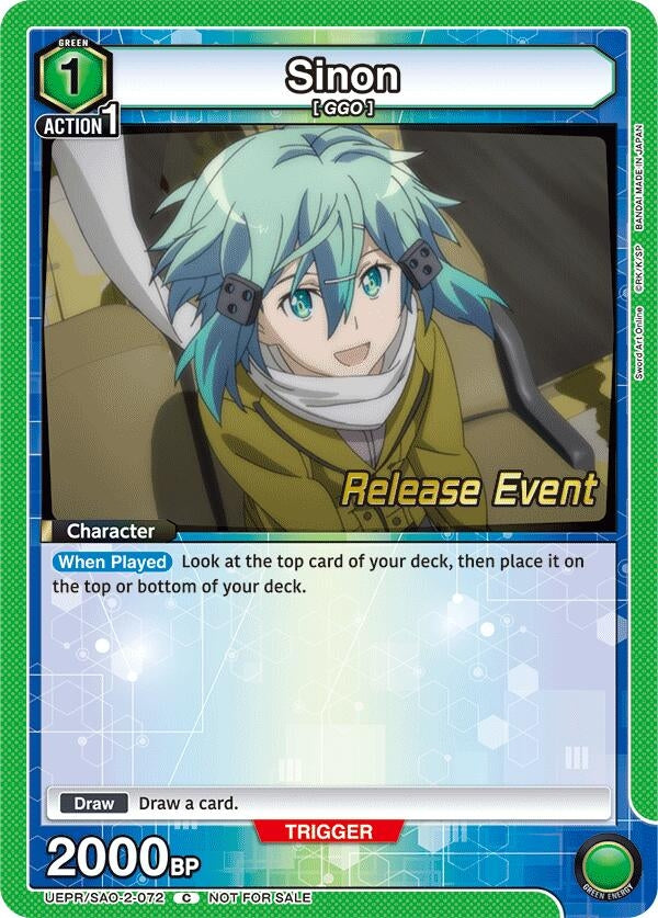 Image for Sinon (072) (UEPR/SAO-2-072) (UEX06BT: Sword Art Online Vol.2 Release Event Cards) (UEX06BT_RE) - Union Arena