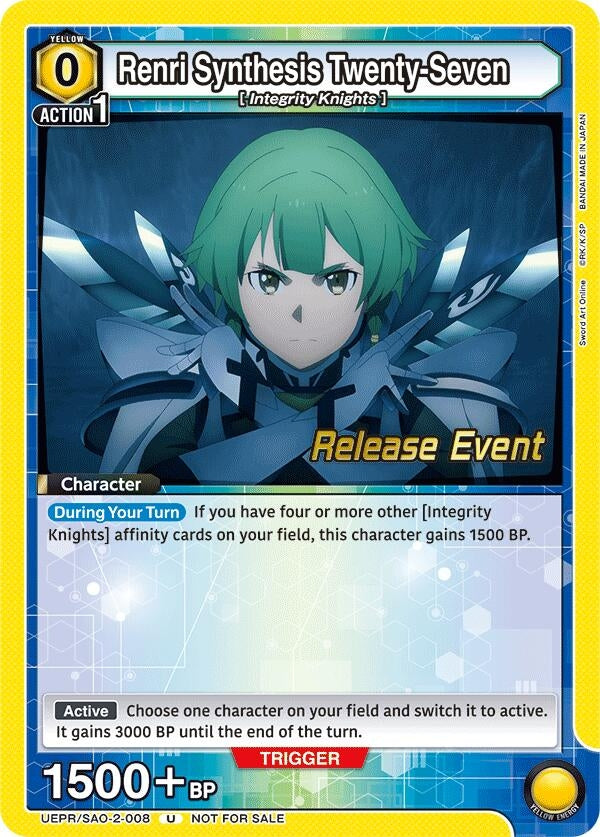 Image for Renri Synthesis Twenty-Seven (UEPR/SAO-2-008) (UEX06BT: Sword Art Online Vol.2 Release Event Cards) (UEX06BT_RE) - Union Arena