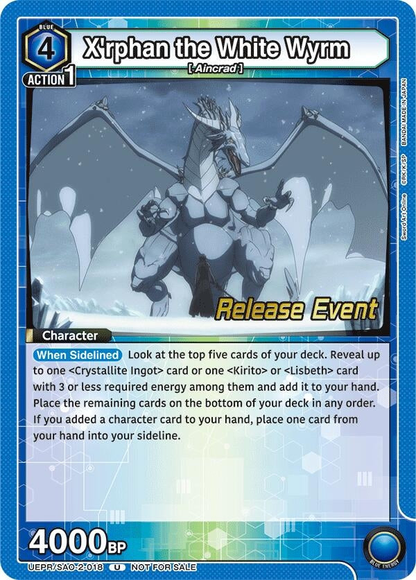 Image for X'rphan the White Wyrm (UEPR/SAO-2-018) (UEX06BT: Sword Art Online Vol.2 Release Event Cards) (UEX06BT_RE) - Union Arena