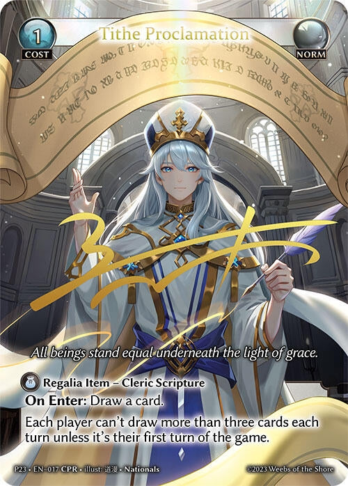 Image for Tithe Proclamation (CPR) (017) (Promotional Cards) (P) - Grand Archive TCG