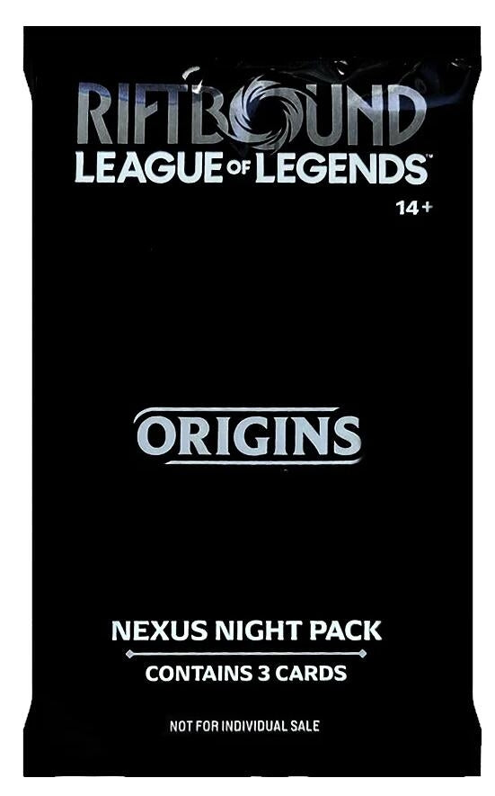 Image for Origins - Nexus Night Promo Pack - Riftbound: League of Legends Trading Card Game