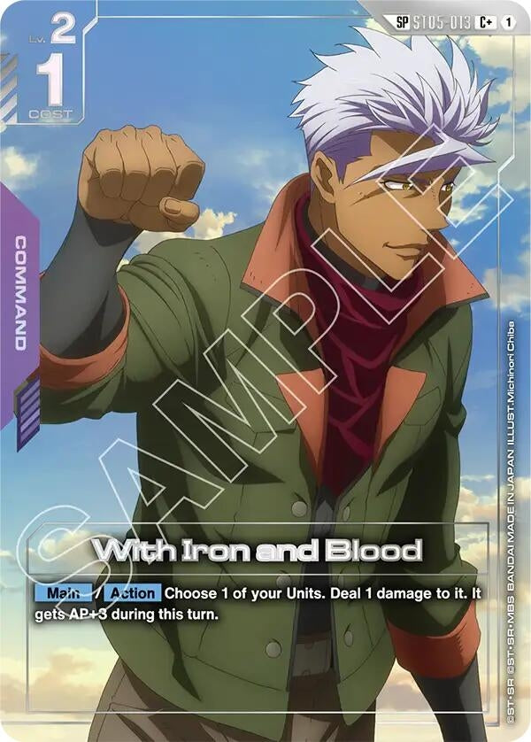 Image for With Iron and Blood (SP) (C+) (ST05-013) (Steel Requiem) (GD03) - Gundam Card Game