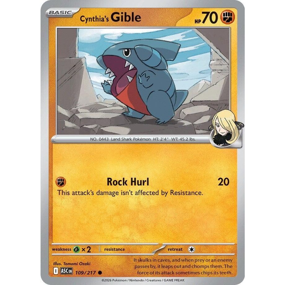 Image for Cynthia's Gible (109/217) (ME: Ascended Heroes) - Pokemon