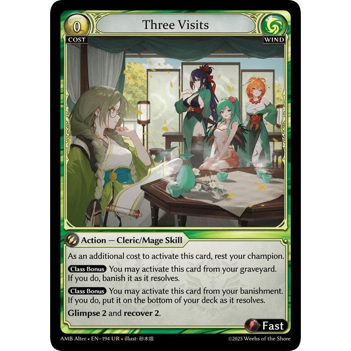 Image for Three Visits (194) (Mortal Ambition Alter Edition) - Grand Archive TCG