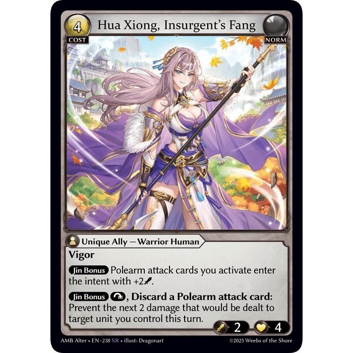 Image for Hua Xiong, Insurgent's Fang (238) (Mortal Ambition Alter Edition) - Grand Archive TCG