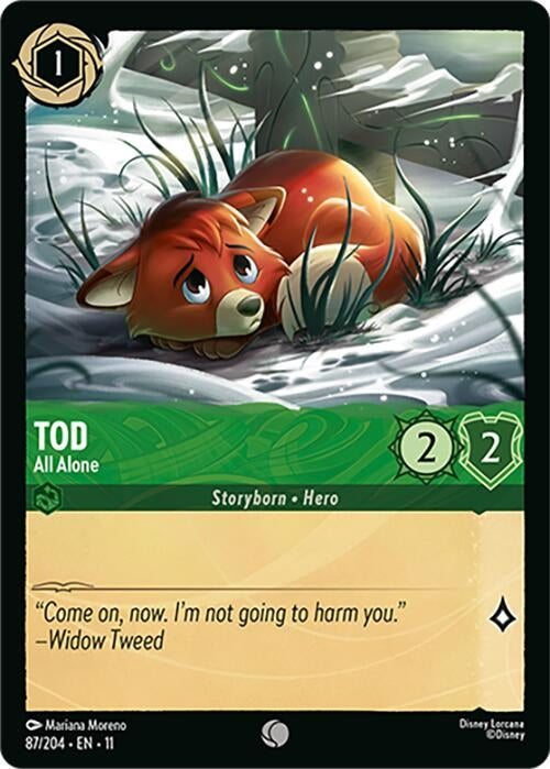 Image for Tod - All Alone (87/204) (Winterspell) (11) - Disney Lorcana