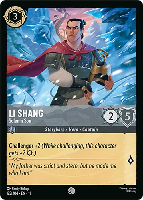 Image for Li Shang - Solemn Son (175/204) (Winterspell) (11) - Disney Lorcana