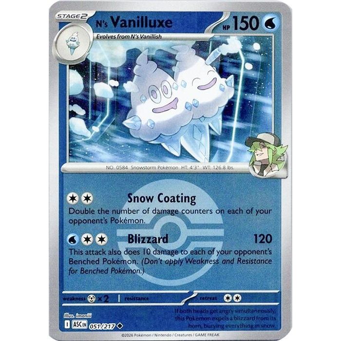 Image for N's Vanilluxe (Poke Ball) (051/217) (ME: Ascended Heroes) - Pokemon