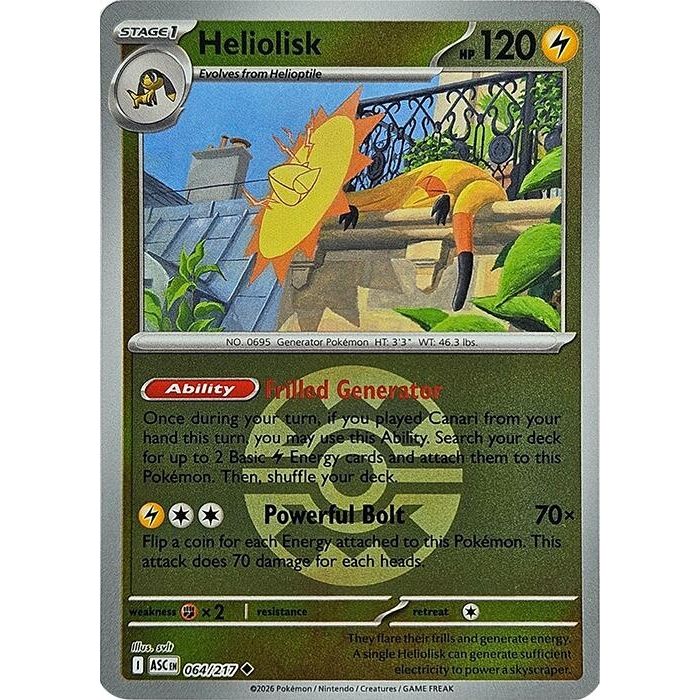 Image for Heliolisk - 064/217 (Quick Ball) (064/217) (ME: Ascended Heroes) - Pokemon