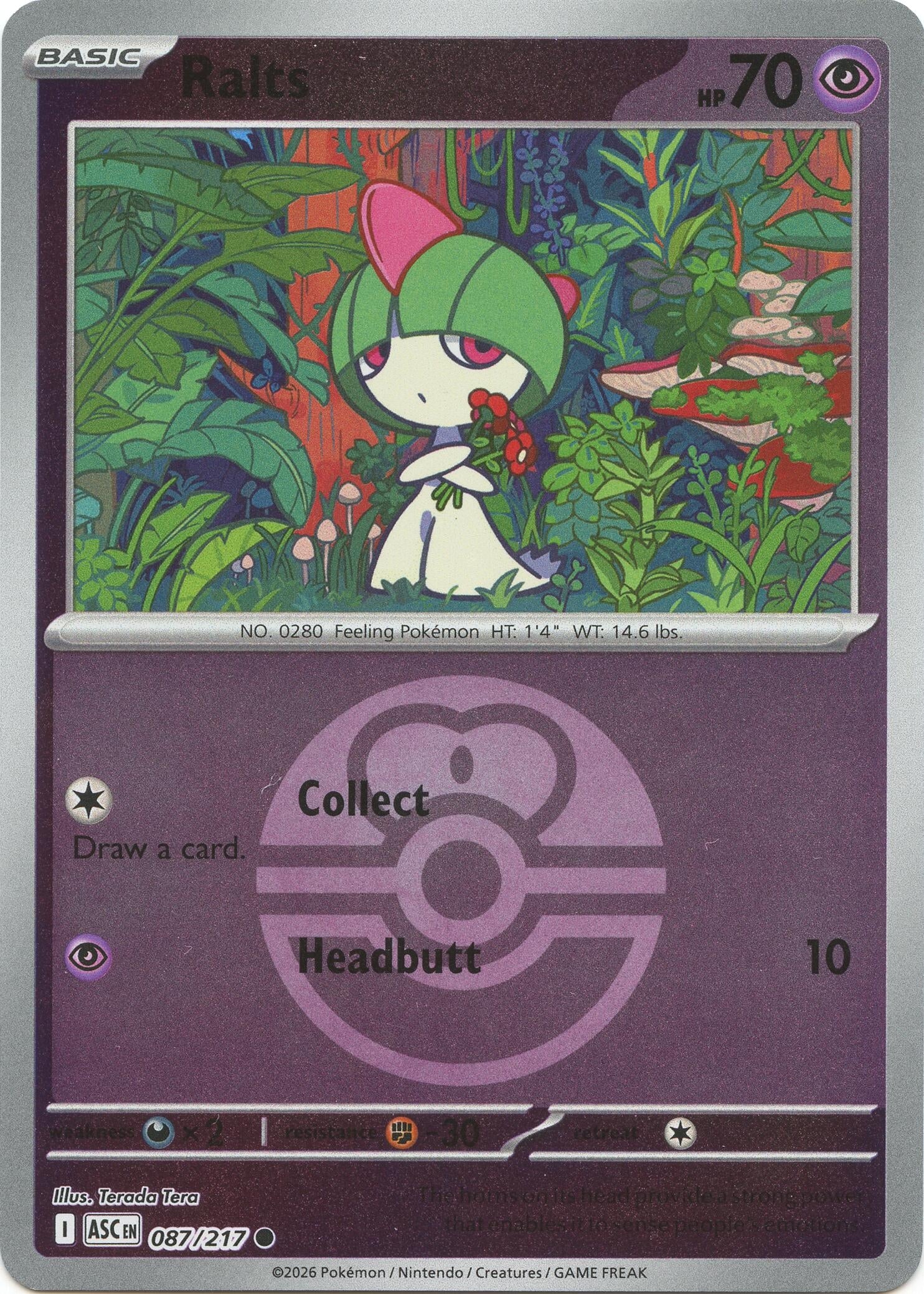 Image for Ralts (Love Ball) (087/217) (ME: Ascended Heroes) - Pokemon