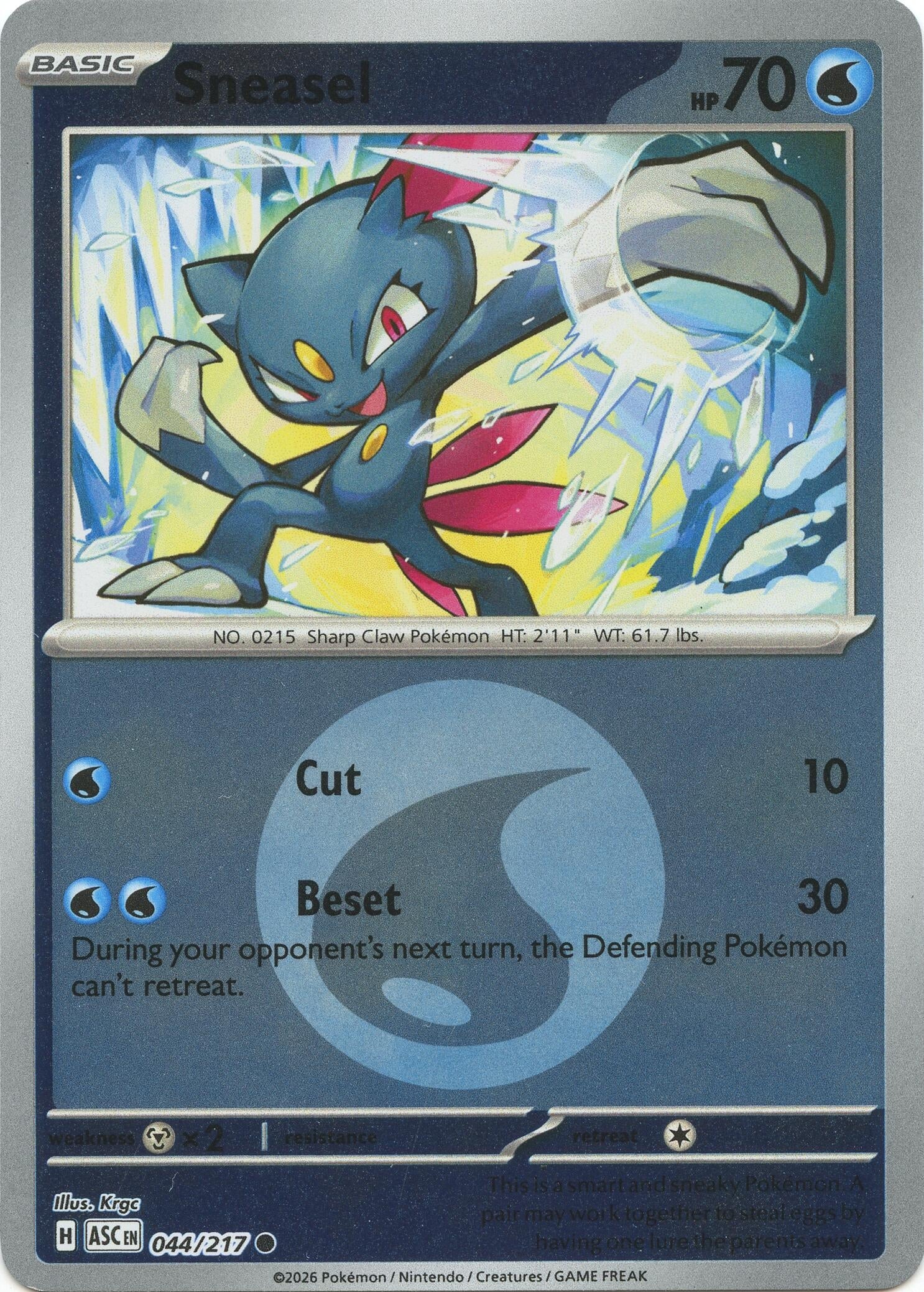 Image for Sneasel (Energy Symbol Pattern) (044/217) (ME: Ascended Heroes) - Pokemon