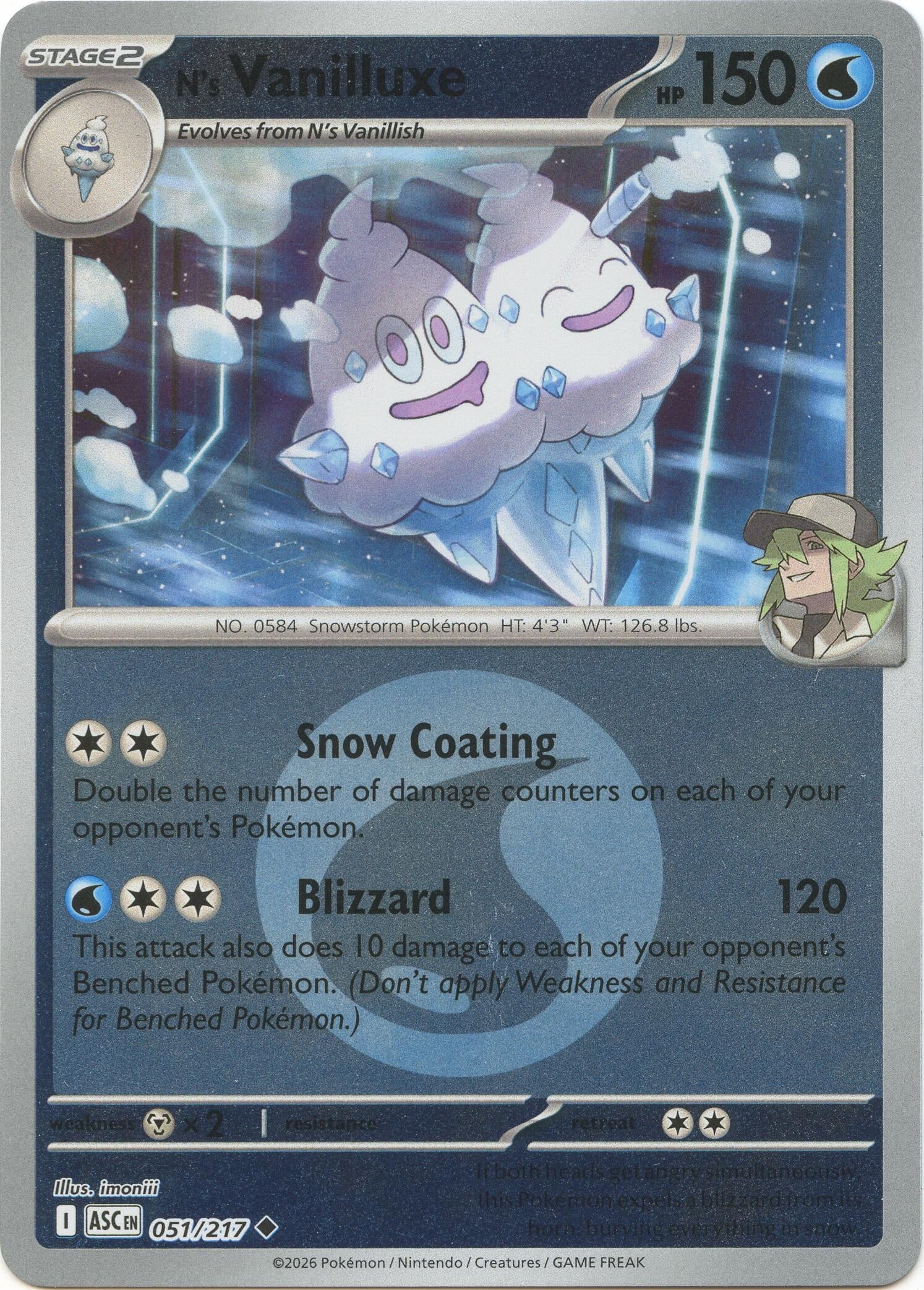 Image for N's Vanilluxe (Energy Symbol Pattern) (051/217) (ME: Ascended Heroes) - Pokemon