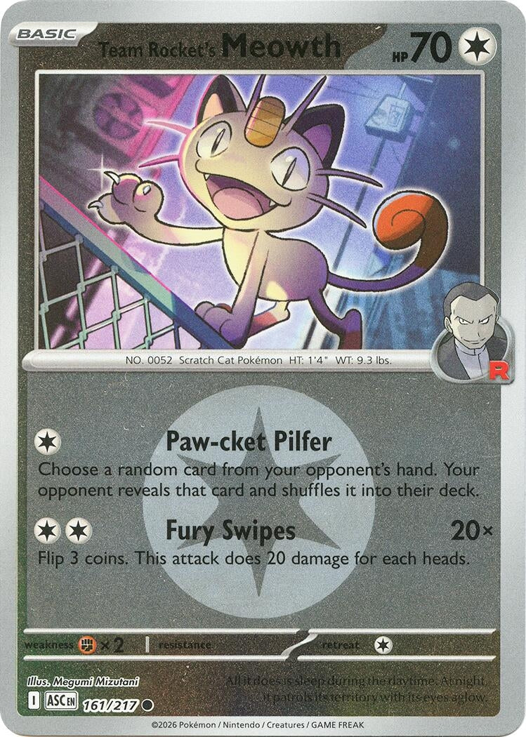 Image for Team Rocket's Meowth (Energy Symbol Pattern) (161/217) (ME: Ascended Heroes) - Pokemon