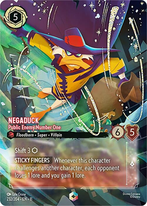 Image for Negaduck - Public Enemy Number One (Enchanted) (232/204) (Winterspell) (11) - Disney Lorcana