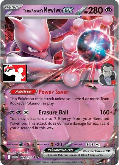 Image for Team Rocket's Mewtwo ex (081/182) (Prize Pack Series Cards) - Pokemon