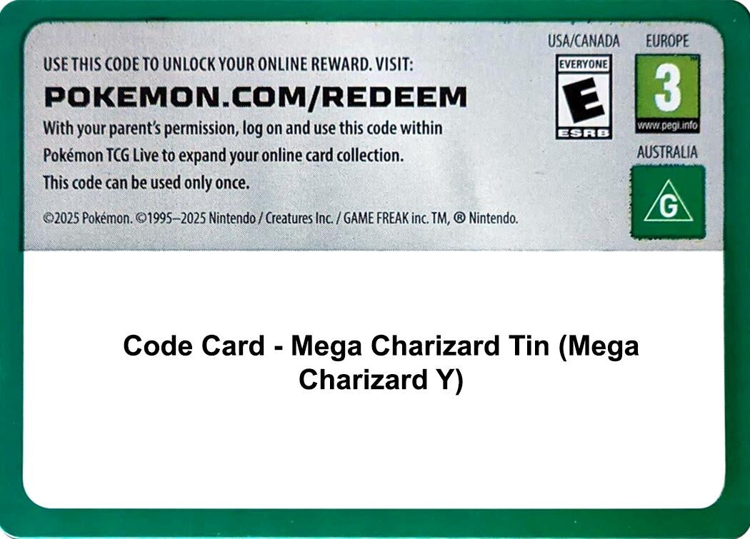 Image for Code Card - Mega Charizard Tin (Mega Charizard Y) (Miscellaneous Cards & Products) (MCAP) - Pokemon