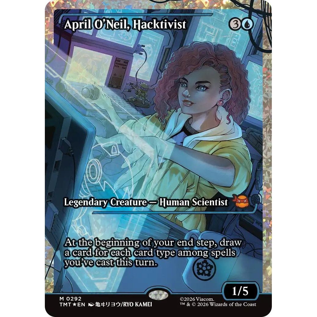 Image for April O'Neil, Hacktivist (0292) (Showcase) (Fracture Foil) (292) (Teenage Mutant Ninja Turtles) - Magic: The Gathering