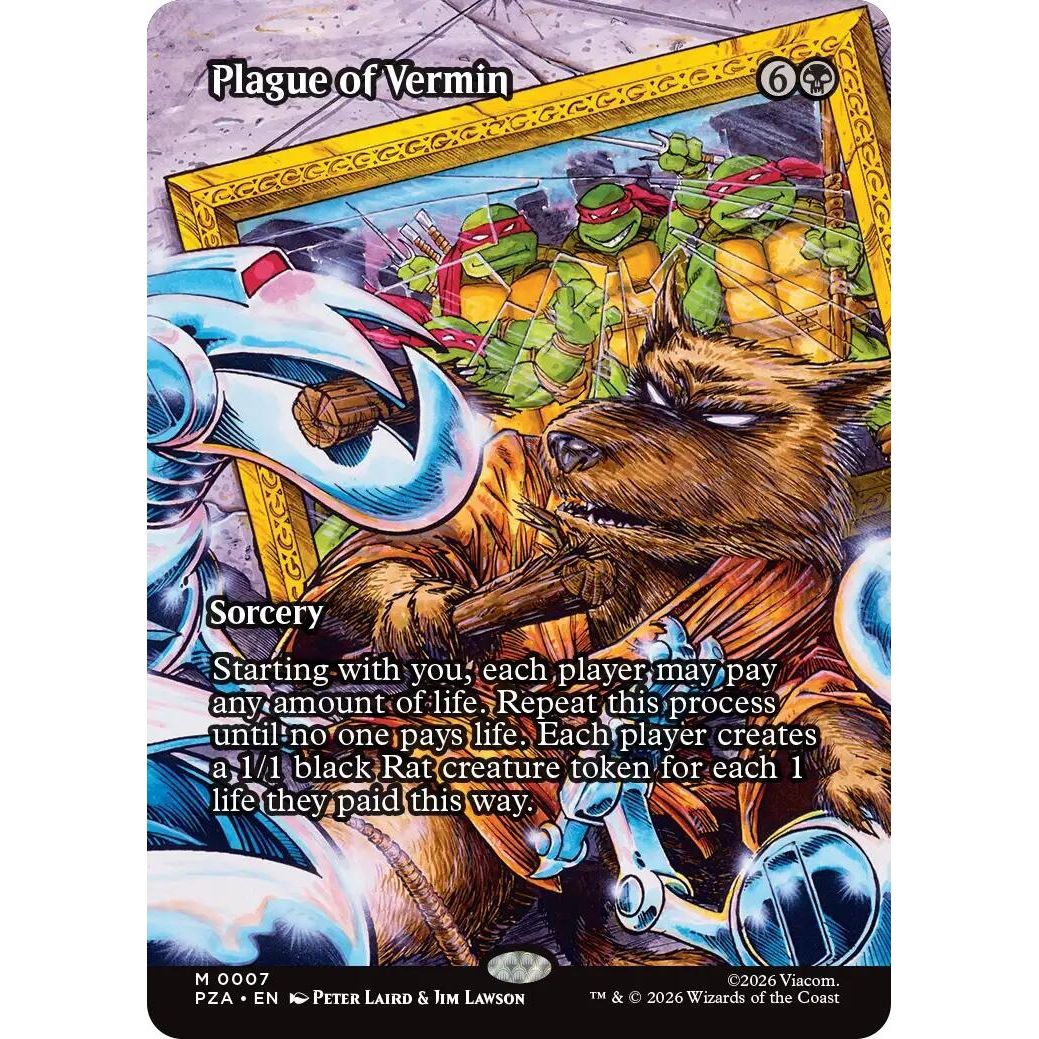 Image for Plague of Vermin (Borderless) (7) (Teenage Mutant Ninja Turtles Source Material) - Magic: The Gathering