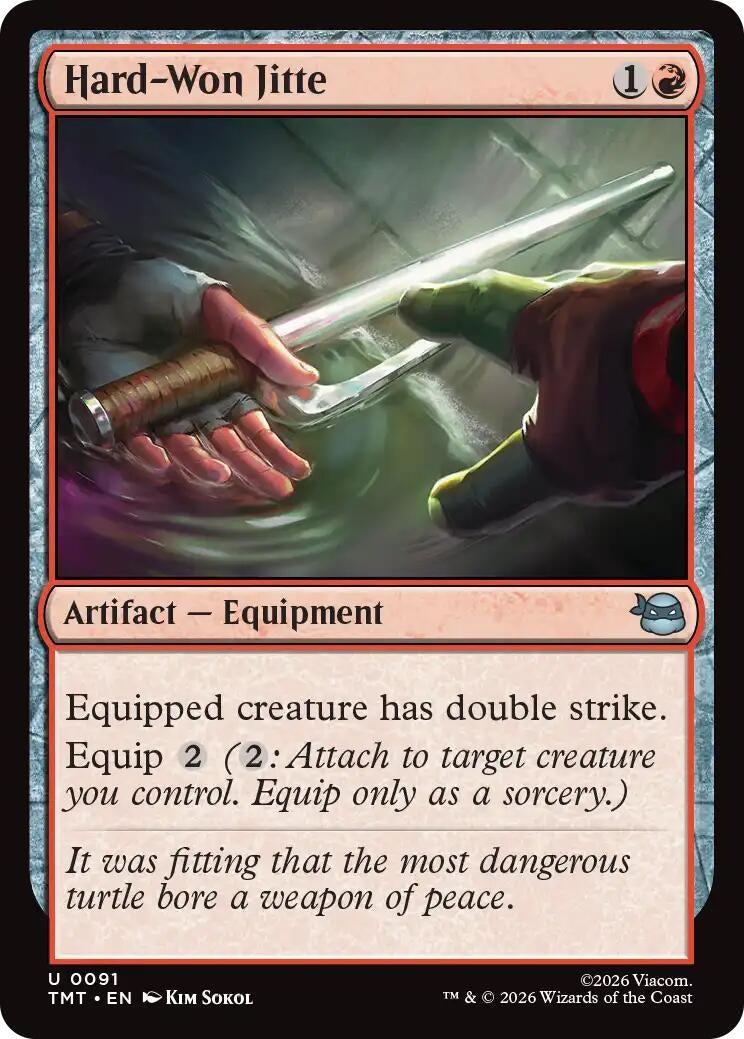 Image for Hard-Won Jitte (91) (Teenage Mutant Ninja Turtles) - Magic: The Gathering